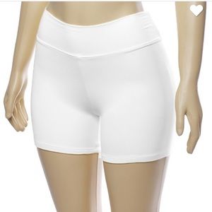 WHITE BIKER SHORTS